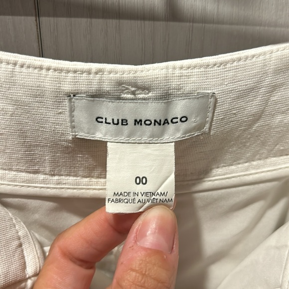Club Monaco Womens Size 00 straight leg crop pants linen blend fully lined capri - Picture 8 of 9